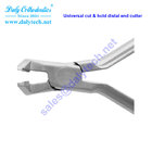 Distal end cutter and safety hold pliers of orthodontic devices from dental supplies