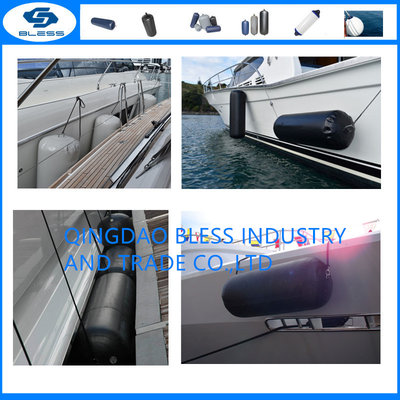 Inflatable Bumper Rubber PVC Twin Eye Ribbed Fender for Boat