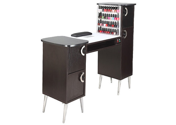 China Custom Beauty Salon Manicure Tables 110cm Width With 2 Storage Drawers supplier