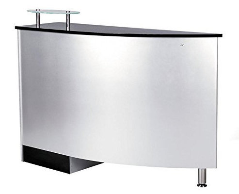 China Sliver Curve Beauty Salon Front Desk , Salon Reception Counter With Shinning Foot supplier