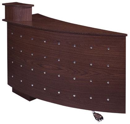 Sliver Curve Beauty Salon Front Desk , Salon Reception Counter With Shinning Foot supplier