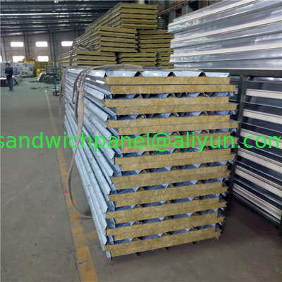 heat resistance materials 50mm rock wool sandwich roof panel with 0.376mm