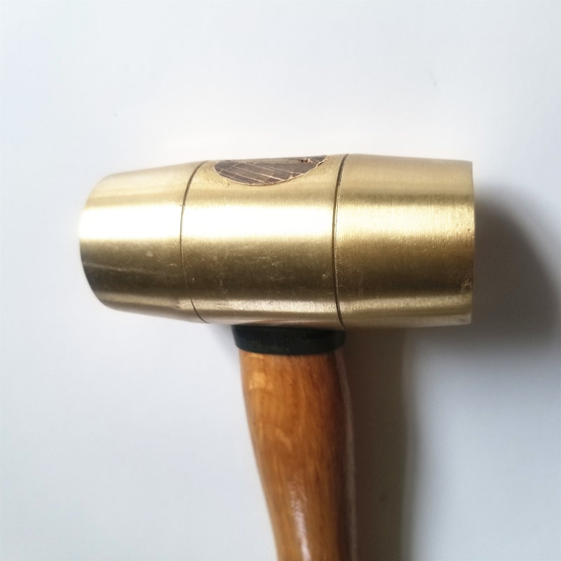 anti spark hand tools drum type brass hammer with wood handle
