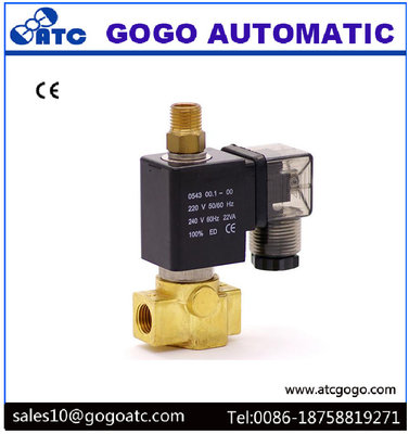 China Brass Small Gas / Water Solenoid Valve 3 way 1/8&quot; BSP 12V DC 1.5mm NBR Seals supplier