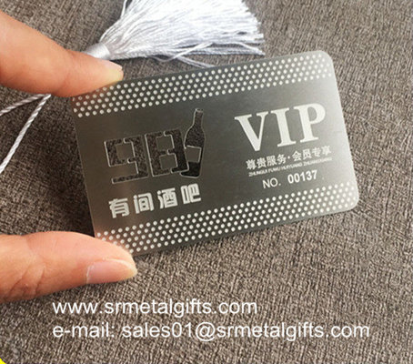 China Etching steel VIP member cards, Custom photo etching metal name cards supplier