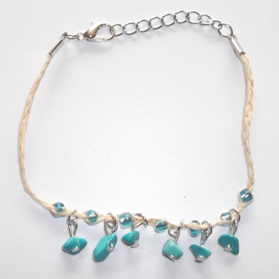 China Hand woven Turquoise String Bracelets Wholesale, Retro Fashion Woven turquoise Charm Pendants Strand Bracelets supplier