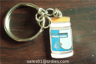 China Soft enamel bottle shaped key fob key ring, exquisite branded promotion key chains, supplier