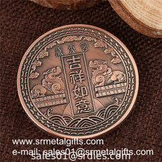 China Custom metal souvenir embossed token coin, antique bronze souvenir coins supplier