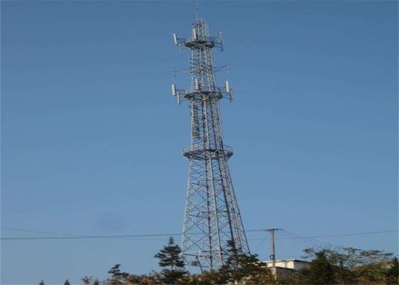 60m Hot Dipped Mobile Telecom Tower For Communication Q235B / Q345B Material