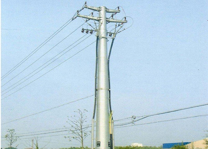 5 - 70m Power Monopole Transmission Tower Tensile Tested High Capacity, Steel Transmission Tower supplier