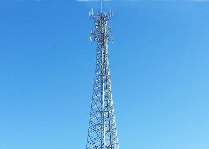 Silver Hot Dip Galvanized Steel Tower , Communication Metal Towers supplier