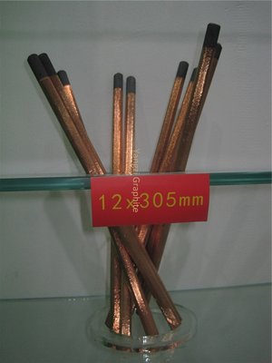 China DC copper coated pointed arc air gouging carbon electrode rod 6.5*305mm supplier