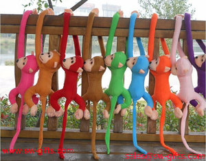 China Arm Monkey from Arm to Tail Plush Toys Colorful Monkey Curtains Monkey Stuffed Animal Doll supplier