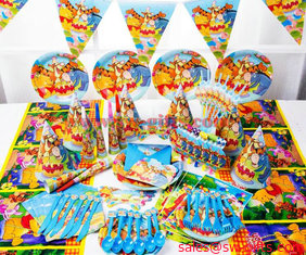 China Pooh Bear Disposable Tableware Sets Children's Birthday Party Decorations Winnie the Pooh Party Props Supplies supplier