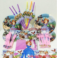 China Sofia the First Kids Birthday Decoration Set Princess Theme Party Supplies Baby Birthday Party pack for 6 people supplier