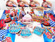 Cartoon Red Car Disposable Tableware Sets Children's Birthday Party Decorations Straw Cup Hat Tableware Props Supplies supplier