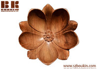Lotus customized hand carved wooden bowl as housewarming gift