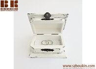 fashion white elegant coutt antique style wedding wooden ring box