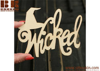 Unfinished Wood Laser Cut "Wicked" Cutout wooden Halloween craft and decorations