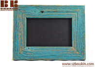 Blue Peacock Picture Frame / Barn wood frame / Rustic frame / Reclaimed wood picture frame