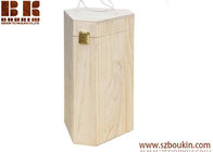 Custom Recyclable Carrier Natural Color pine Wood Wine Box Wooden Craft