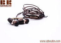3.5mm wired wooden stereo headphone/earphone/headset with voluem contronller and mic