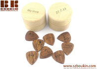 Personalized Custom Engraved Wood Guitar Pick / Wooden Plectrum Musician Crstimas Gift Wooden Box