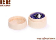 small round wooden box, unfinished wooden ring earrings box, jewelry storage