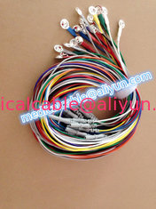 China colorful eeg cable with electrodes,eeg cup silver-plating,eeg electrodes,24pcs/set supplier