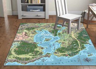 China Unti-Slip Polyester Printed backing pvc dots country map  Area Rugs 50x80cm supplier