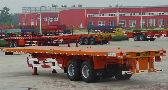China 3 Axle Flatbed Tractor Trailer Container Semi Trailer With Container Lock supplier