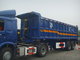 Pull Behind Dump Truck Trailer , Semi Gooseneck Dump Flatbed Trailer 40m3 Loading Weight supplier