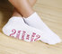White Color Fashion Cotton Yoga Socks , Anti Slip Elastic Womens Pilates Socks supplier