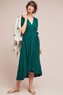 Western Women Elegant Short Sleeve Long Green Wrap Dress Midi Dresses Wrap 1