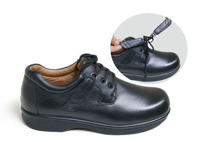China Mens Genuine Leather Lace-up Wider Width Arthritis Shoes Comfort Shoes Work Footwear supplier