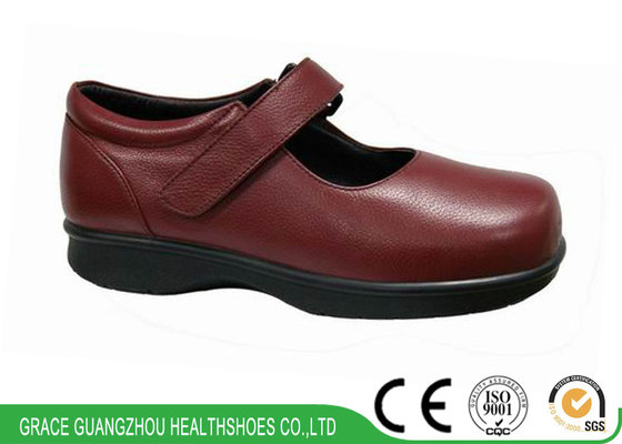 China Genuine Leather Women's Wide Therapeutic Shoes One-Strap Comfort Shoes Work Shoes Arthritis Shoes supplier
