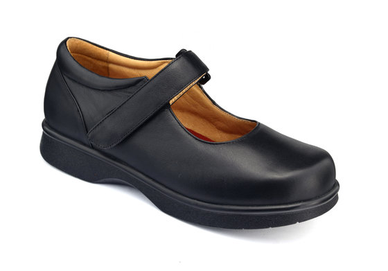 China Black Leather  Arthritis Shoes Mary Jane 9609338 supplier