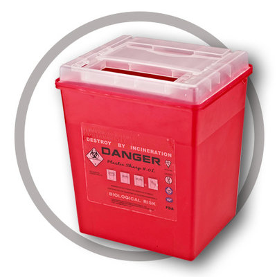 China 8 Litre Sharps disposal container, Sliding Lid, Red,Sharps Container  | WinnerCare supplier
