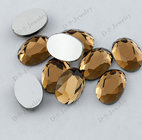 high quality fast shipping flat back glass Golden stones in bulk