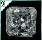 10x10mm square cut synthetic white cubic zirconia faceted gemstone at low price
