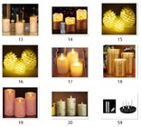 LED Pine cone  candle set with IR remote and timer,0.03w,amber flame color,DC4.5V,2*AA battery(without)