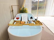 Bamboo Bathtub Caddy Tray, Expandable Bath Table Over Tub for 1-2 Person, Luxury Bath &amp; Bed Tray