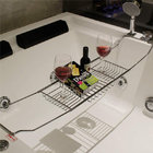 Bathtub tray, stainless steel, expandable, shower tray on bathtub and shower organizer with removable bookshelf