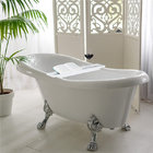 Bamboo bathtub tray 4 x 65 x 15 cm, painted white