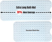 White Extra Long Bath Tub Mat Adds Non-Slip Traction to Tubs &amp; Showers - 30% Longer Than Standard Mats!