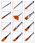 12-Piece Nylon Hair Professional Paint Brush Set, Black