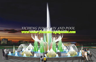 China Customized Water Fountain Equipment , Programme Land / Pond Musical Fountain supplier