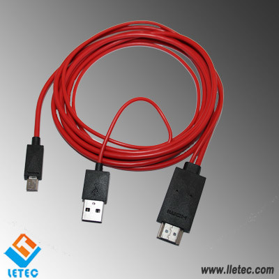 LM017 MHL USB2.0 Micro5Pin - HDMI + USB2.0 AM M/M cable