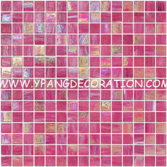China Elegent Pink color with gold line glass mosaic mix pattern 20x20mm piece supplier